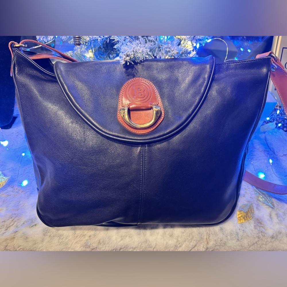 BALLY Large Black/brown leather crossbody EUC